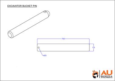 Bucket Spares Pin 115mm image 1