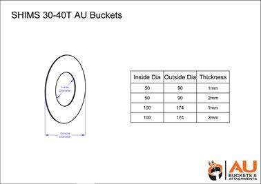 30-40T Shims AU Grabs/Tilt Buckets