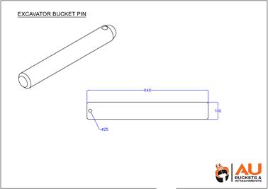 Bucket Spares Pin 100mm image 1