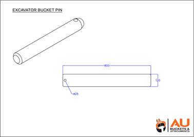 Bucket Spares Pin 120mm image 1